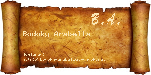 Bodoky Arabella névjegykártya